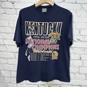 Vintage 1996 Kentucky Wildcats NCAA National Champions T-Shirt Size L USA‎ Rare